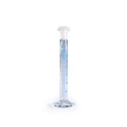 Mischzylinder, Glas, mit Skala, 25 mL ± 0,3 mL, 0,5 mL Teilungen, Polyethylenstopfen
