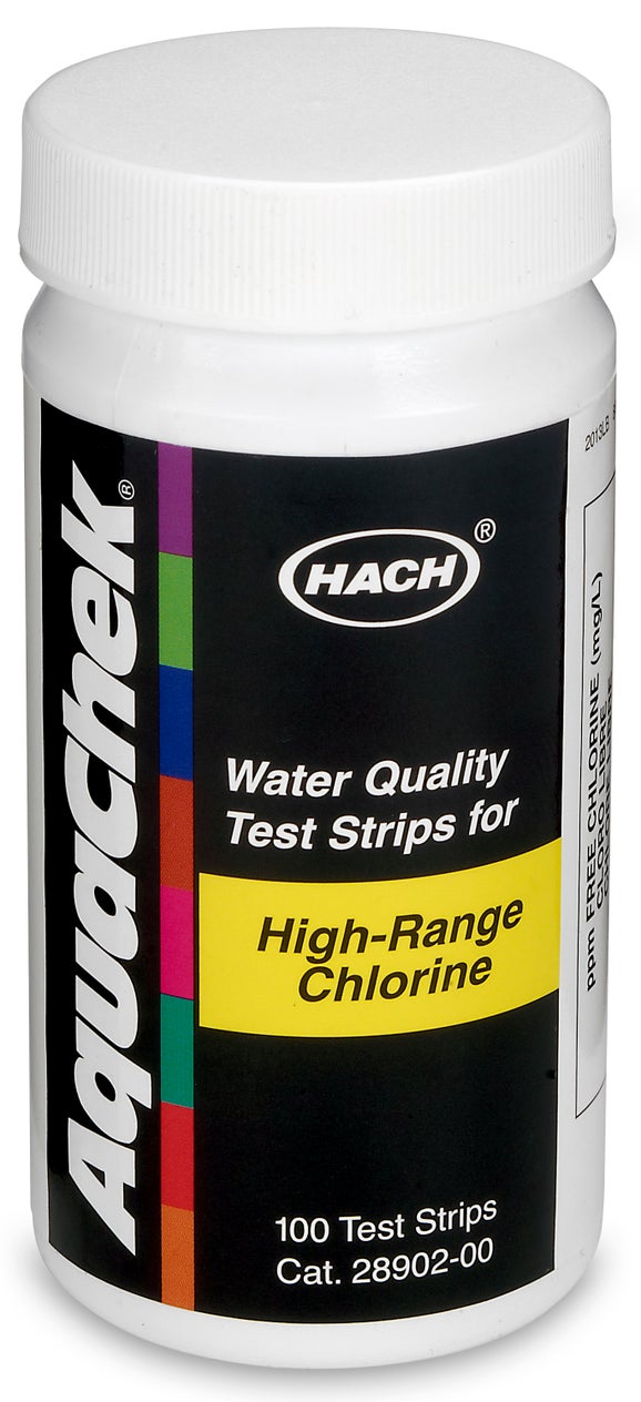 Teststreifen für freies Chlor, 0 - 600 mg/L, 100 Tests