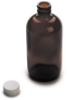 Flasche, Glas, braun, 237 mL, 6 Stück mit Kappen