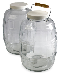 Set bestehend aus (2) 10 L Glasflaschen mit Verschluss (PTFEauskleidung)
