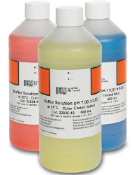 Pufferlösungs-Set, farbcodiert, pH 4,01, pH 7,00 und pH 10,01, 500 mL