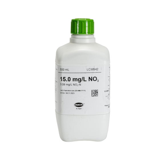 Nitrat-Standard, 15 mg/L NO₃ (3,39 mg/L NO₃-N), 500 mL