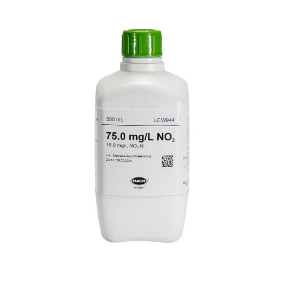 Nitrat-Standard, 75 mg/L NO₃ (16,9 mg/L NO₃-N), 500 mL