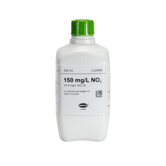 Nitrat-Standard, 150 mg/L NO₃ (33,9 mg/L NO₃-N), 500 mL